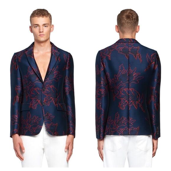 Men’s Roberto Cavalli Lacquered Opium Snake Suit Jacket Size 48EU / 38US - Picture 1 of 16